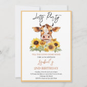 Let's Party Till the Cows Come Home 2nd Birthday 招待状 (正面)