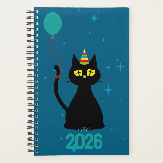 LET'S PARTY! - Tipsy Black Cat Planner プランナー手帳 (正面)