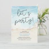 Let's Party Tropical Beach Birthday Party  招待状 (スタンド正面)