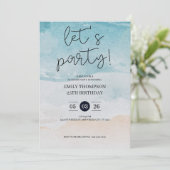 Let's Party Tropical Beach Birthday Party 招待状 (スタンド正面)