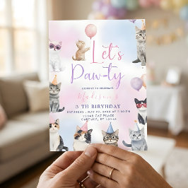 Let's Paw-ty! Adorable Cat Birthday Party 招待状