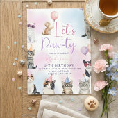 Let's Paw-ty! Adorable Cat Birthday Party  招待状