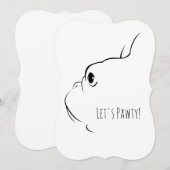 Let's Pawty フレンチブルドッグの招待状 招待状 (正面/裏面)