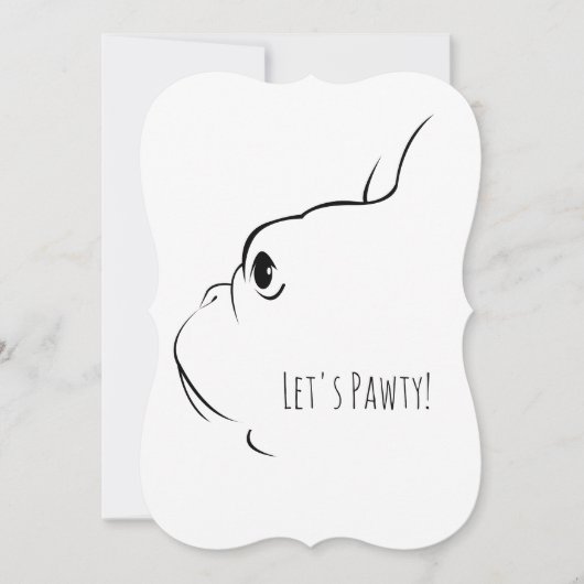 Let's Pawty フレンチブルドッグの招待状 招待状 (正面)