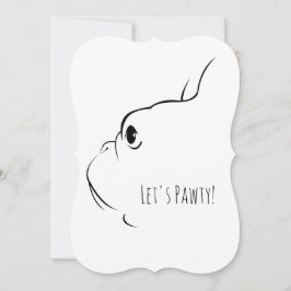 Let's Pawty フレンチブルドッグの招待状 招待状