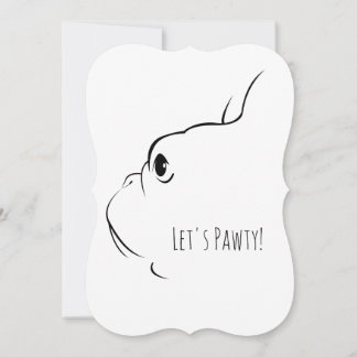 Let's Pawty フレンチブルドッグの招待状 招待状