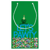 "Let's PAWTY"ラブラドールパーティーグリーン抱き枕 スモールペーパーバッグ (裏面)