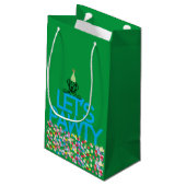 "Let's PAWTY"ラブラドールパーティーグリーン抱き枕 スモールペーパーバッグ (裏面アングル)