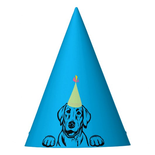 「Let's PAWTY」ラブラドールパーティー帽子 パーティーハット (正面)