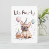 Let's Pawty Birthday French Bulldog 招待状 (スタンド正面)