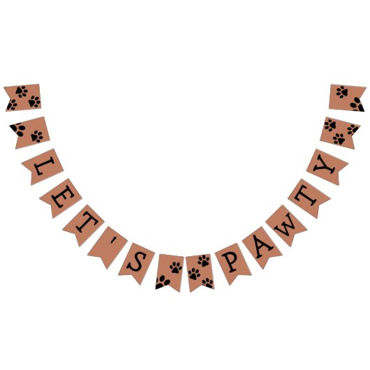 Let's Pawty Bunting Banner - Brown with Black Paws バンティングフラッグ (全)