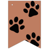 Let's Pawty Bunting Banner - Brown with Black Paws バンティングフラッグ (第1の旗)