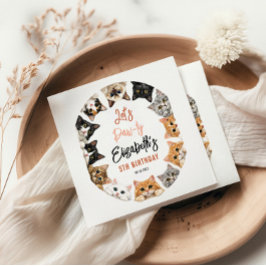 Let's Pawty Cat 5th Birthday | Custom Birthday Kid スタンダードカクテルナプキン