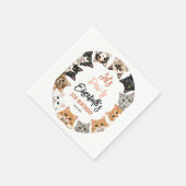 Let's Pawty Cat 5th Birthday | Custom Birthday Kid スタンダードカクテルナプキン (角)