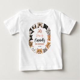 Let's Pawty Cat 5th Birthday | Custom Birthday Kid ベビーTシャツ