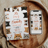 Let's Pawty Cat 5th Birthday | Custom Birthday Kid 招待状