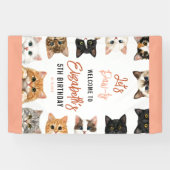 Let's Pawty Cat 5th Birthday | Custom Birthday Kid 横断幕 (横)