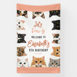 Let's Pawty Cat 5th Birthday | Custom Birthday Kid 横断幕