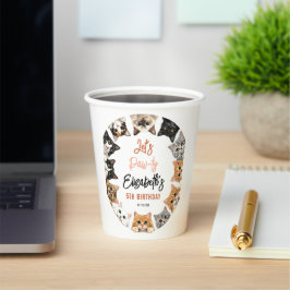 Let's Pawty Cat 5th Birthday | Custom Birthday Kid 紙コップ