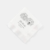 Let's Pawty Custom Dog Drawn Cocktail Wedding 縁ありカクテルナプキン (角)