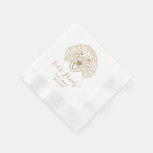 Let's Pawty Custom Dog Drawn Cocktail Wedding 縁ありカクテルナプキン (角)