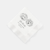 Let's Pawty Custom Dog Drawn Cocktail Wedding 縁ありカクテルナプキン (角)