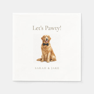 Let's Pawty! Custom Pet Bow Tie Wedding II スタンダードカクテルナプキン