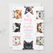 Let's Pawty Kitten Cat Birthday Invitation 招待状 (正面)