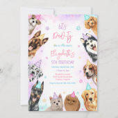 Let's Pawty Kitten Dog Puppy Birthday Invitation 招待状 (正面)