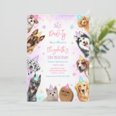 Let's Pawty Kitten Dog Puppy Birthday Invitation 招待状 (スタンド正面)