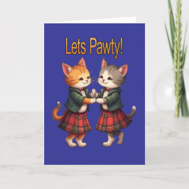 Lets Pawty Orange Cats Dancing Ceilidh Celebration シーズンカード