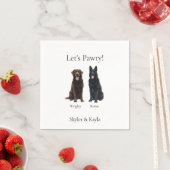 Let's Pawty! Personalized 2 Pet Cocktail スタンダードカクテルナプキン (インサイチュ)