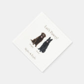 Let's Pawty! Personalized 2 Pet Cocktail II スタンダードカクテルナプキン (角)