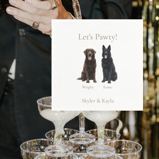 Let's Pawty! Personalized 2 Pet Cocktail II スタンダードカクテルナプキン