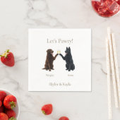 Let's Pawty! Personalized 2 Pets Toasting Cocktail スタンダードカクテルナプキン (インサイチュ)