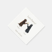 Let's Pawty! Personalized 2 Pets Toasting Cocktail スタンダードカクテルナプキン (角)