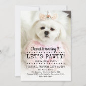 Let's Pawty Photo Pet誕生日パーティー 招待状 (正面)