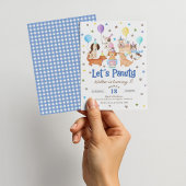 Let's Pawty Puppy Dog Birthday Invitation for Boy 招待状