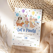 Let's Pawty Puppy Dog Birthday Invitation for Boy 招待状