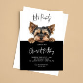 Let's Pawty Yorkshire Terrier 1st Birthday 招待状