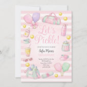 Let's Pickle Pickleball Pink Party Invitation 招待状 (正面)