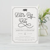 Let's Pig Out Green I do BBQ婚約パーティ 招待状 (スタンド正面)