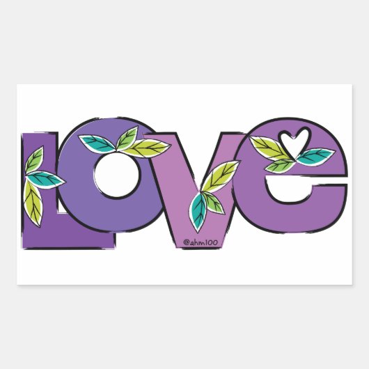 Let's Plant Love in The World 長方形シール (正面)