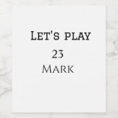 Let's play add name monogram letter sports masculi ワインラベル (シングルラベル)
