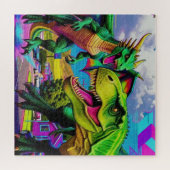 Lets Play - Green Dragon and Dinosaur ジグソーパズル (横)