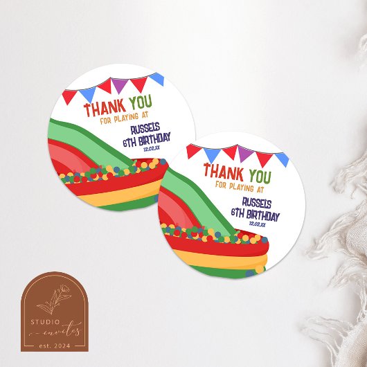 Let's Play Indoor Playground Birthday ラウンドシール