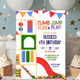 Let's Play Indoor Playground Birthday Invitation 招待状