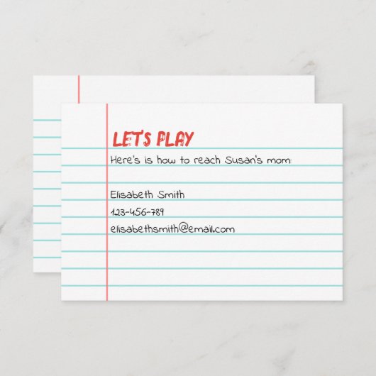 Let's Play Playdate Invitation 招待状 (正面/裏面)