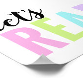 「Let's Read」遊び部屋 パステル レインボー ポスター (角)