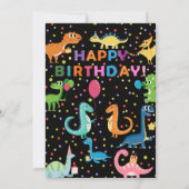 LET'S ROARと可愛いカラフル恐竜誕生日 招待状 (裏面)